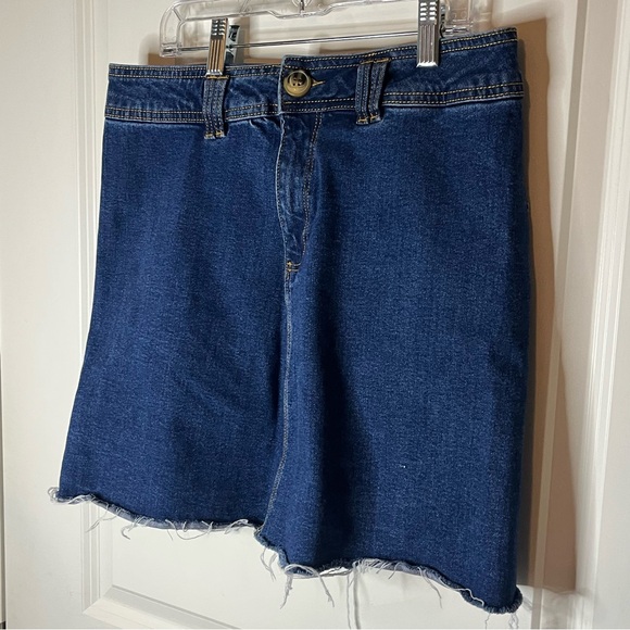 Piazza Italia Denim Blue Women's Mini Skirt Medium Chic Preppy - Picture 5 of 15